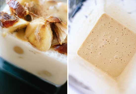 tahini, date and banana smoothie