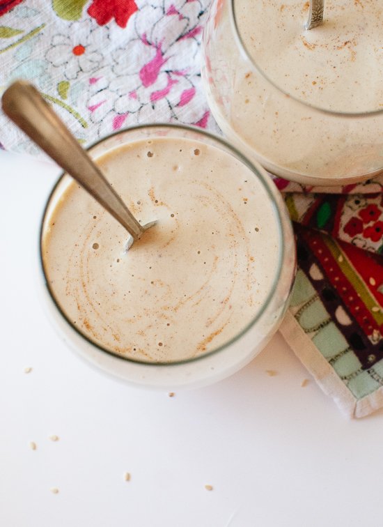 Decadent, dairy-free tahini date shake - cookieandkate.com