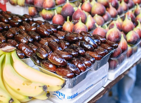 fresh dates and bananas