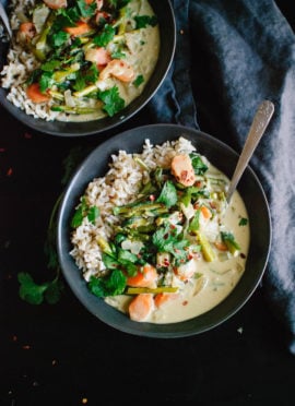 Thai green curry with spinach