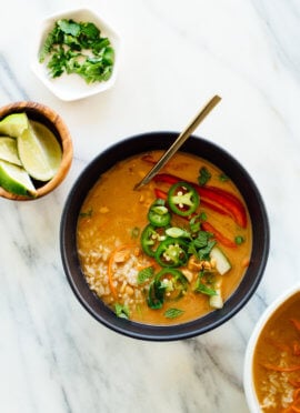 Thai peanut rice veggie bowls