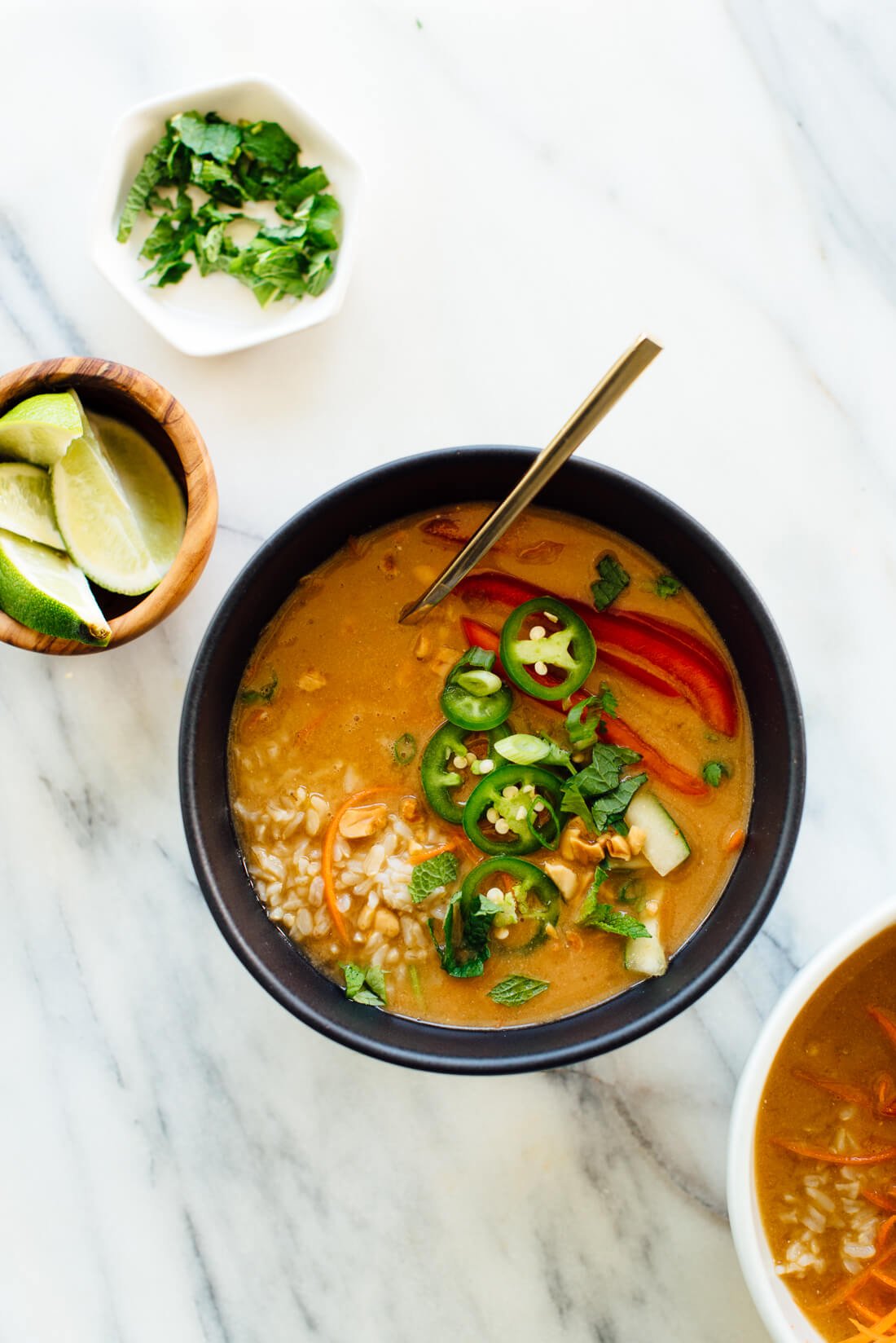 Thai peanut rice veggie bowls