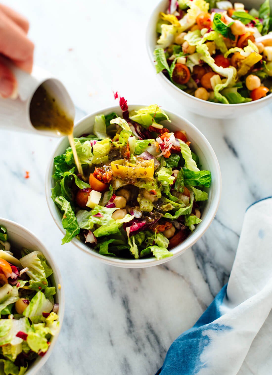 Truly the best Italian chopped salad recipe! It's vegetarian (easily vegan), too.