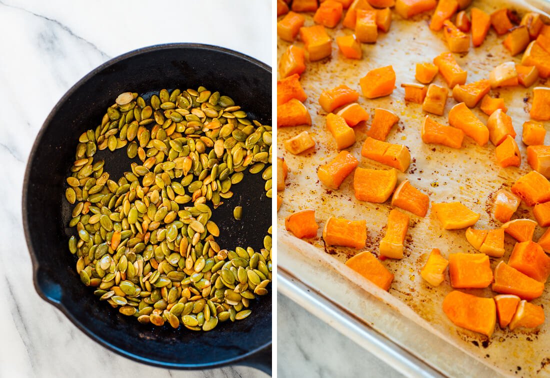 toasted pepitas and roasted butternut squash