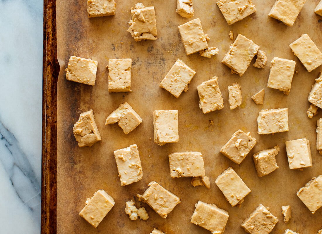 tofu before baking