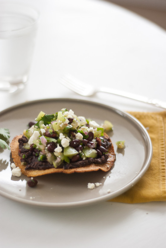 tomatillo black bean tostada recipe