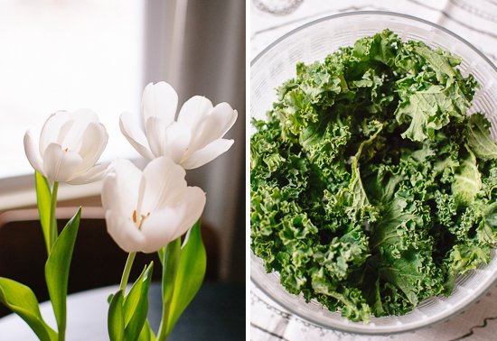 tulips and kale