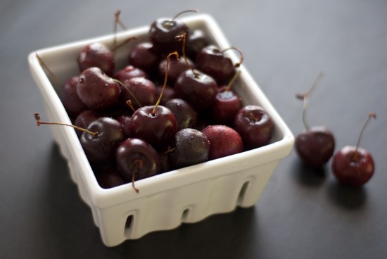 carton of fresh cherries