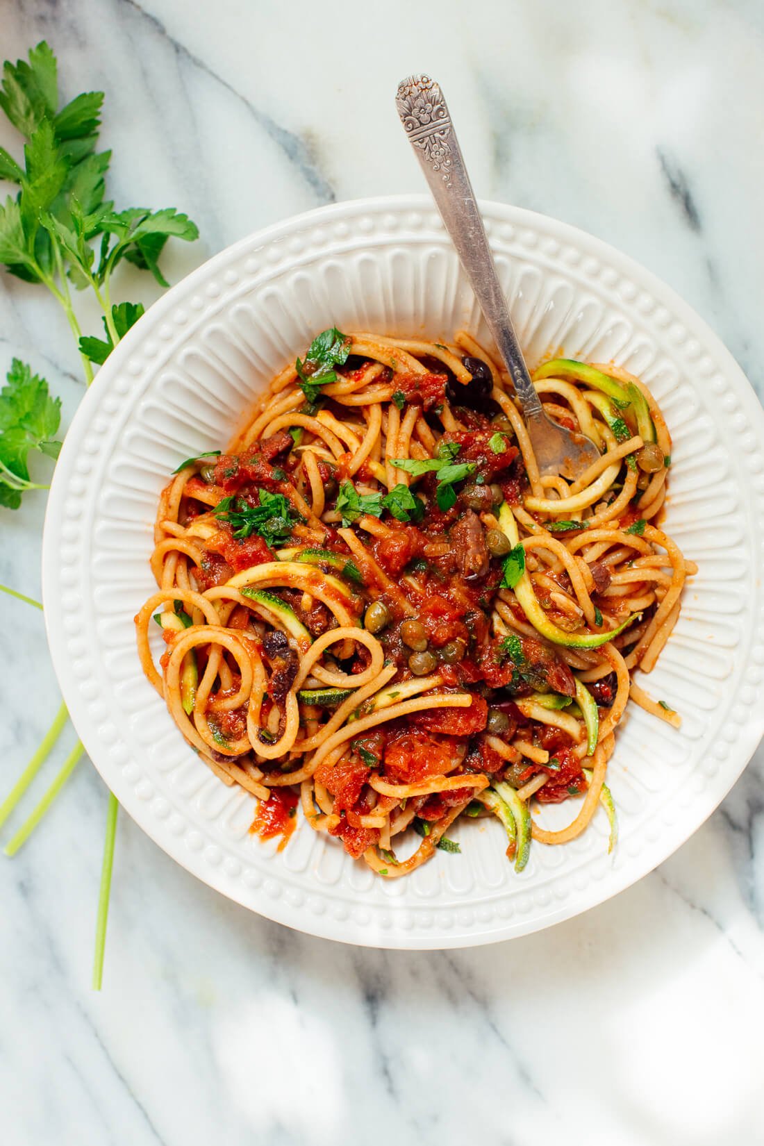 vegan spaghetti alla puttanesca