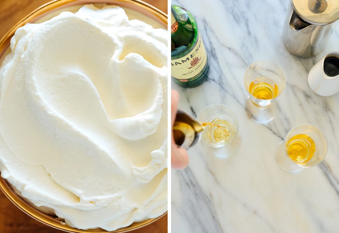 whipped cream and Irish whiskey