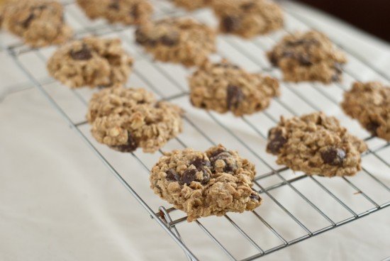 low fat whole wheat banana chocolate chip cookies