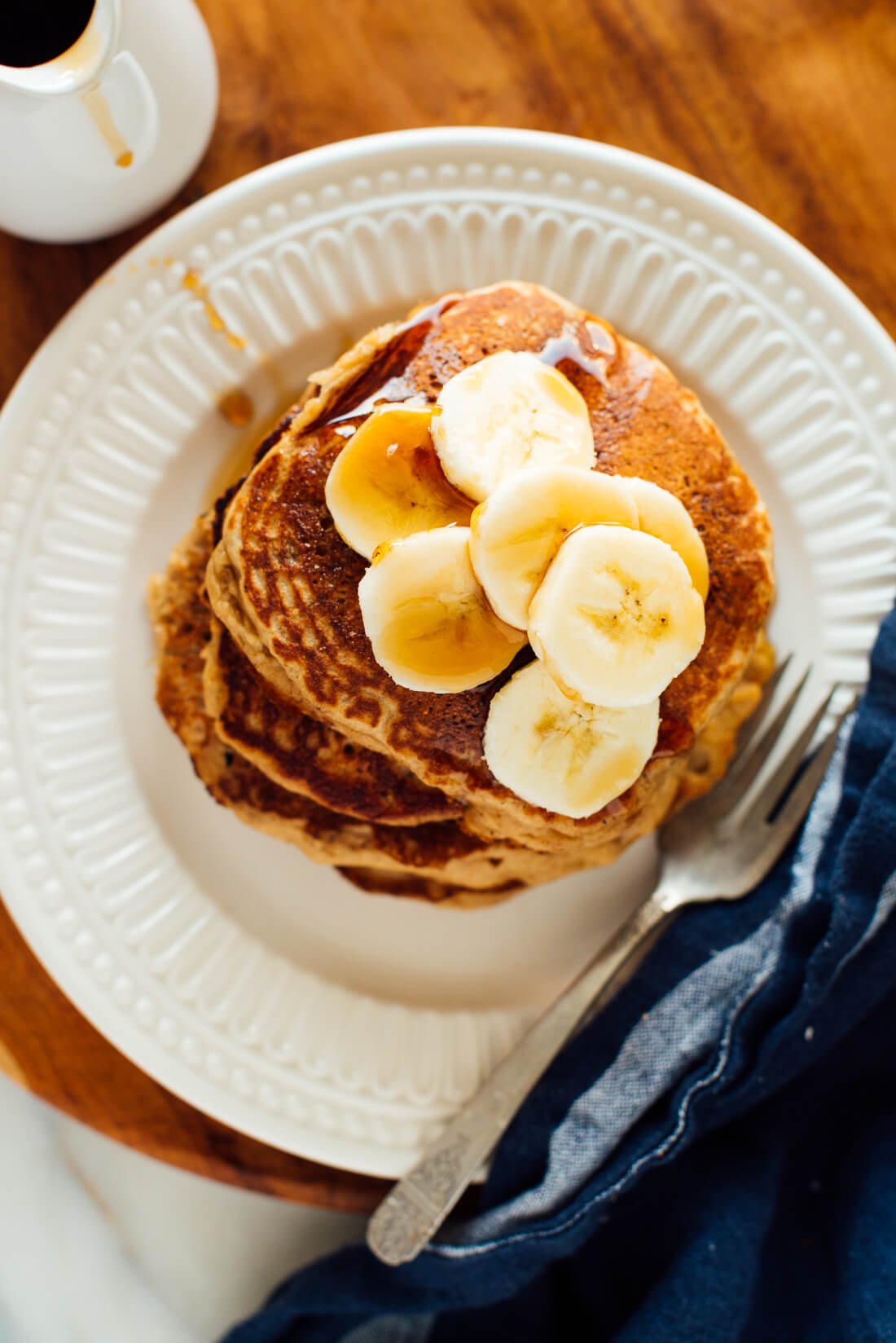 whole wheat banana pancakes