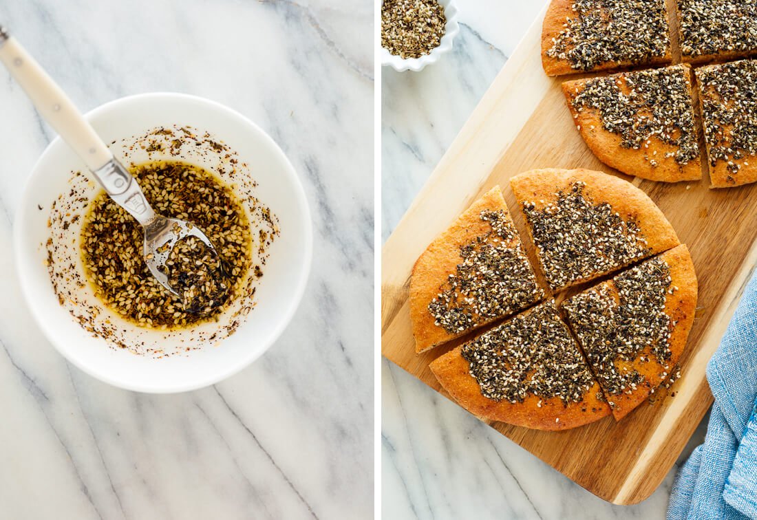 za'atar on pita bread